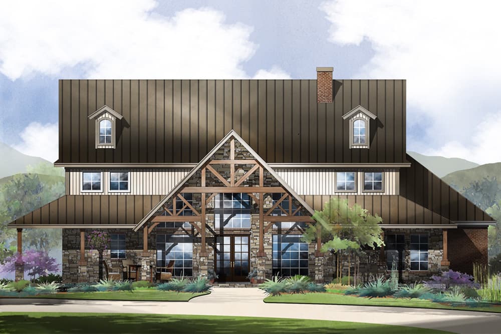 4-Bedroom, 3123 Sq Ft Contemporary House Plan - 195-1191 - Front Exterior