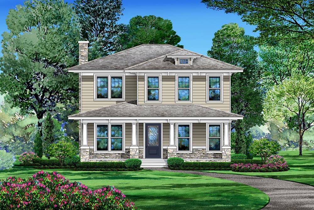 3-Bedroom, 3372 Sq Ft Craftsman House Plan - 195-1198 - Front Exterior