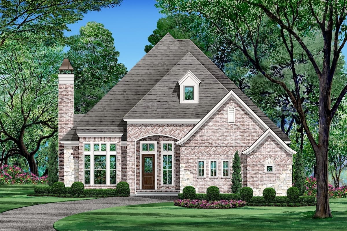 3-Bedroom, 2572 Sq Ft Tudor House Plan - 195-1206 - Front Exterior