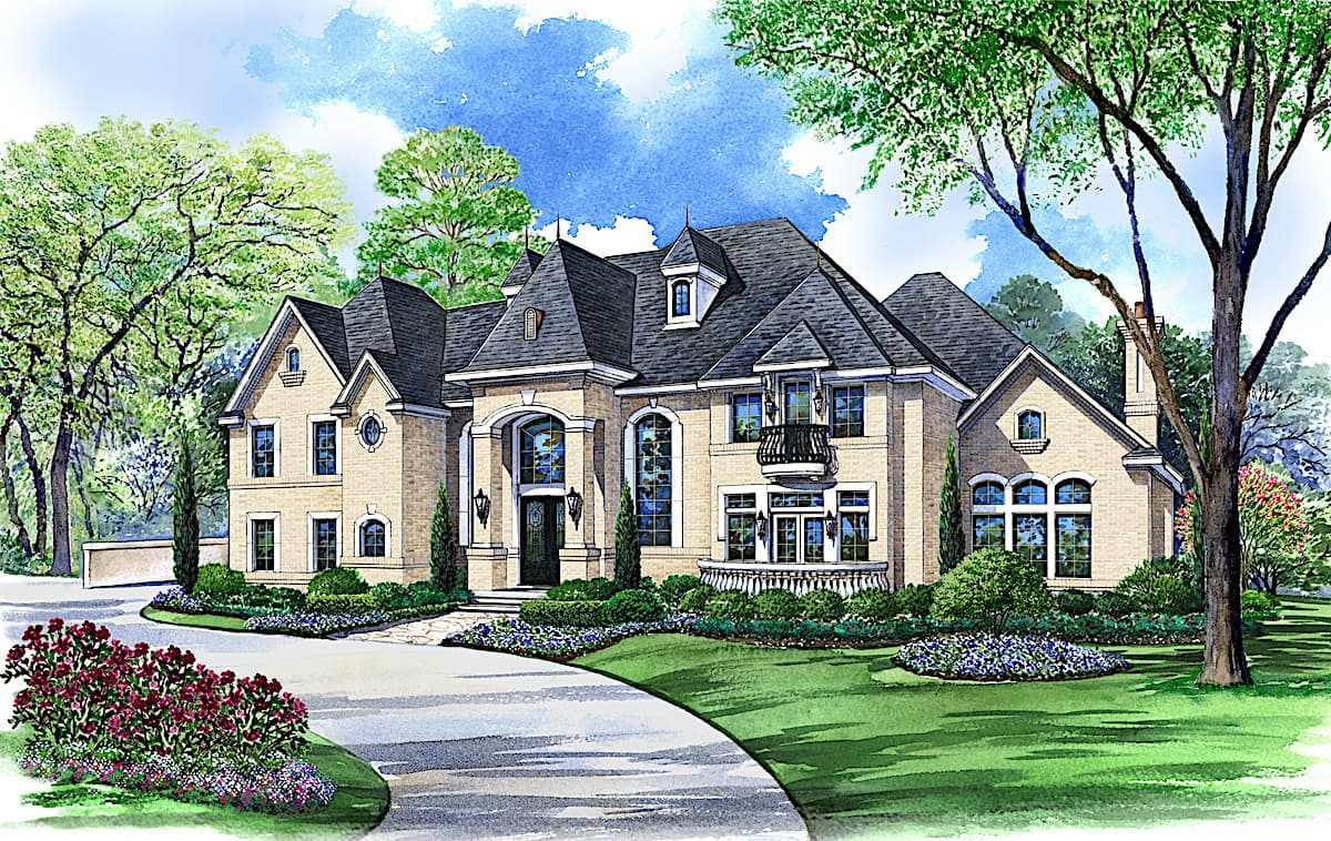 5-Bedroom, 8523 Sq Ft European House - Plan #195-1272 - Front Exterior