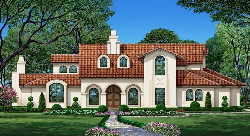 3-Bedroom, 3628 Sq Ft Spanish Home - Plan #195-1281 - Main Exterior