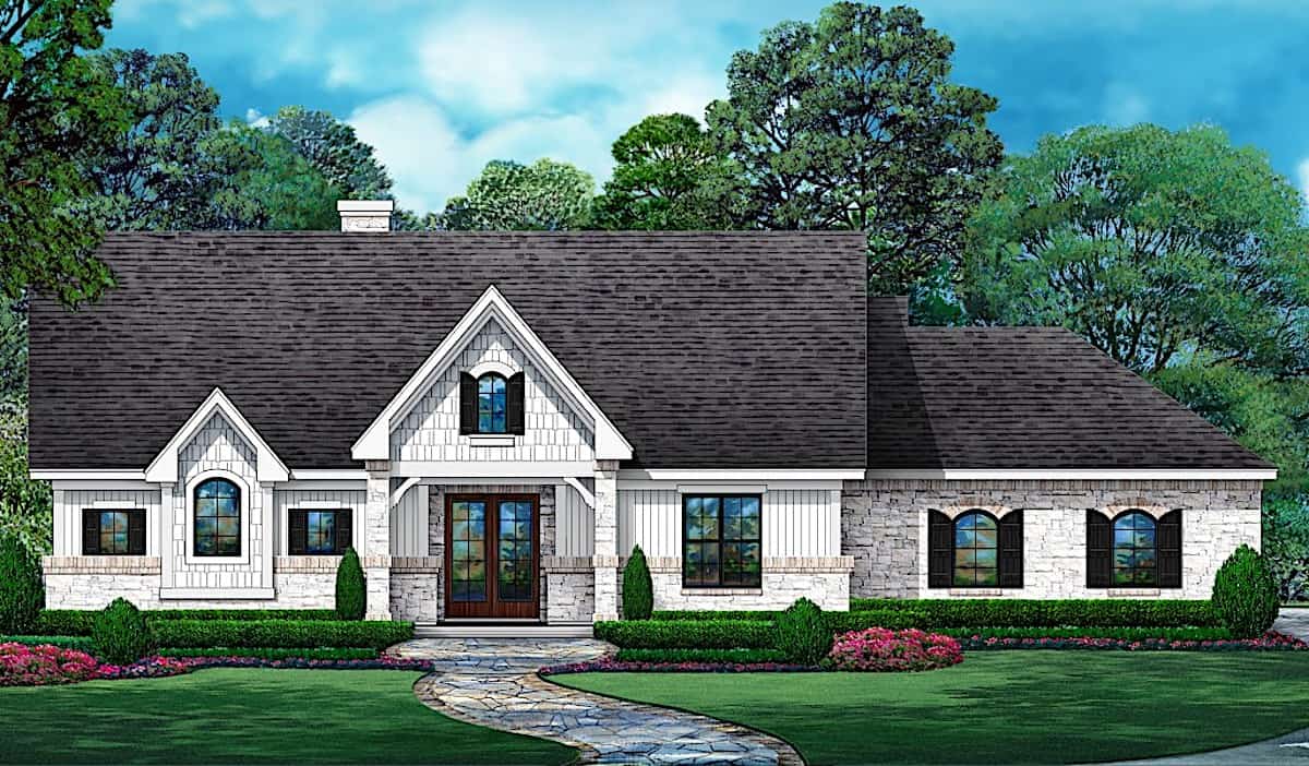 2–3-Bedroom, 1974 Sq Ft European House - Plan #195-1296 - Front Exterior