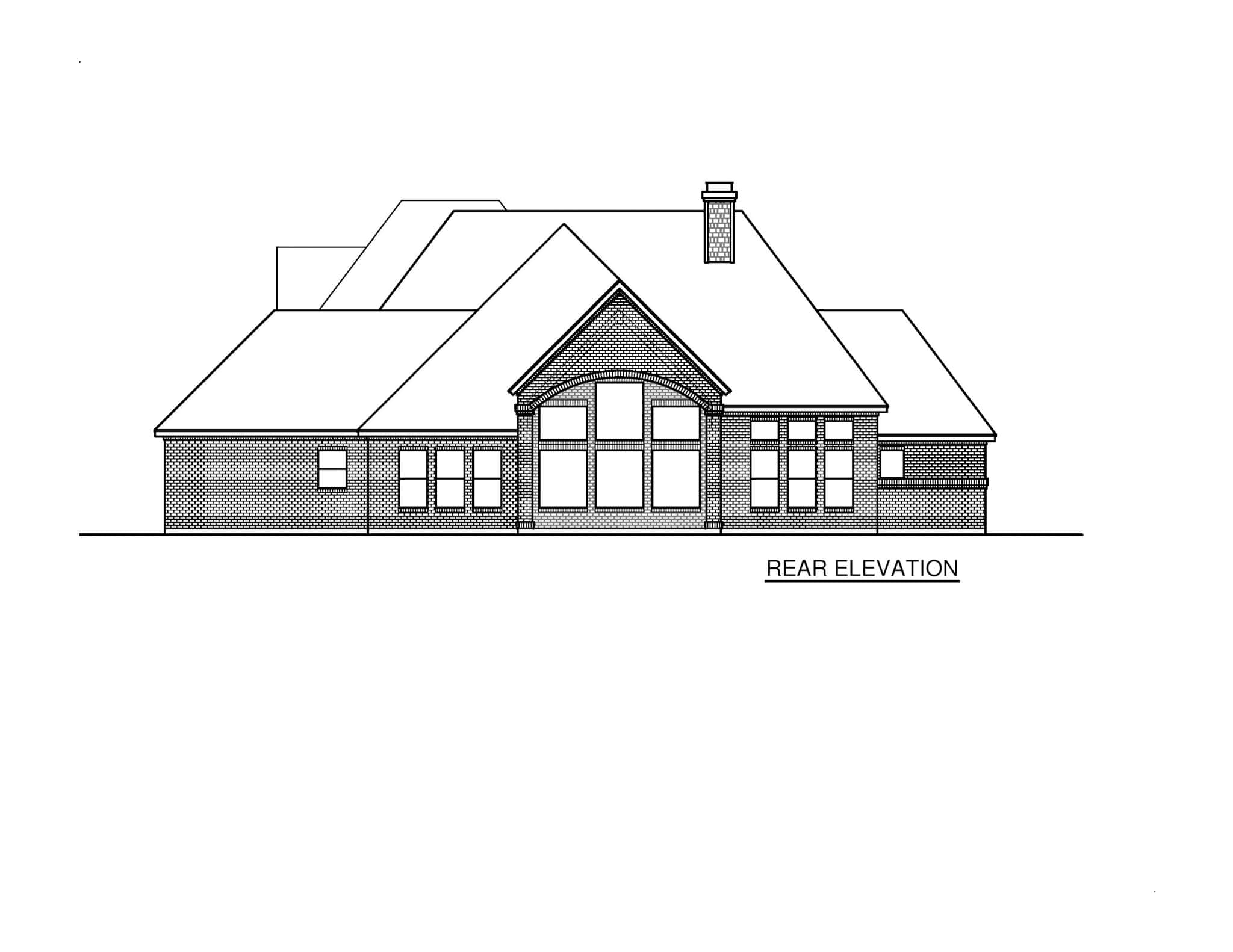 Home Plan Rear Elevation of this 4-Bedroom,3011 Sq Ft Plan -195-1310