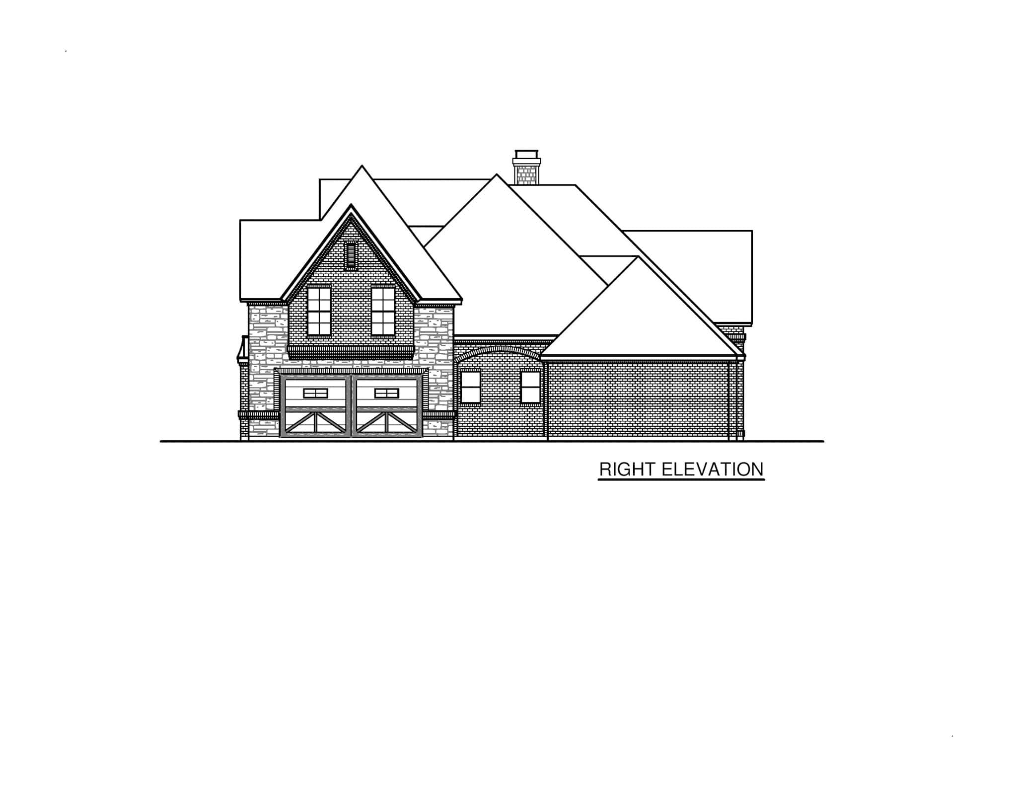 Home Plan Right Elevation of this 4-Bedroom,3011 Sq Ft Plan -195-1310