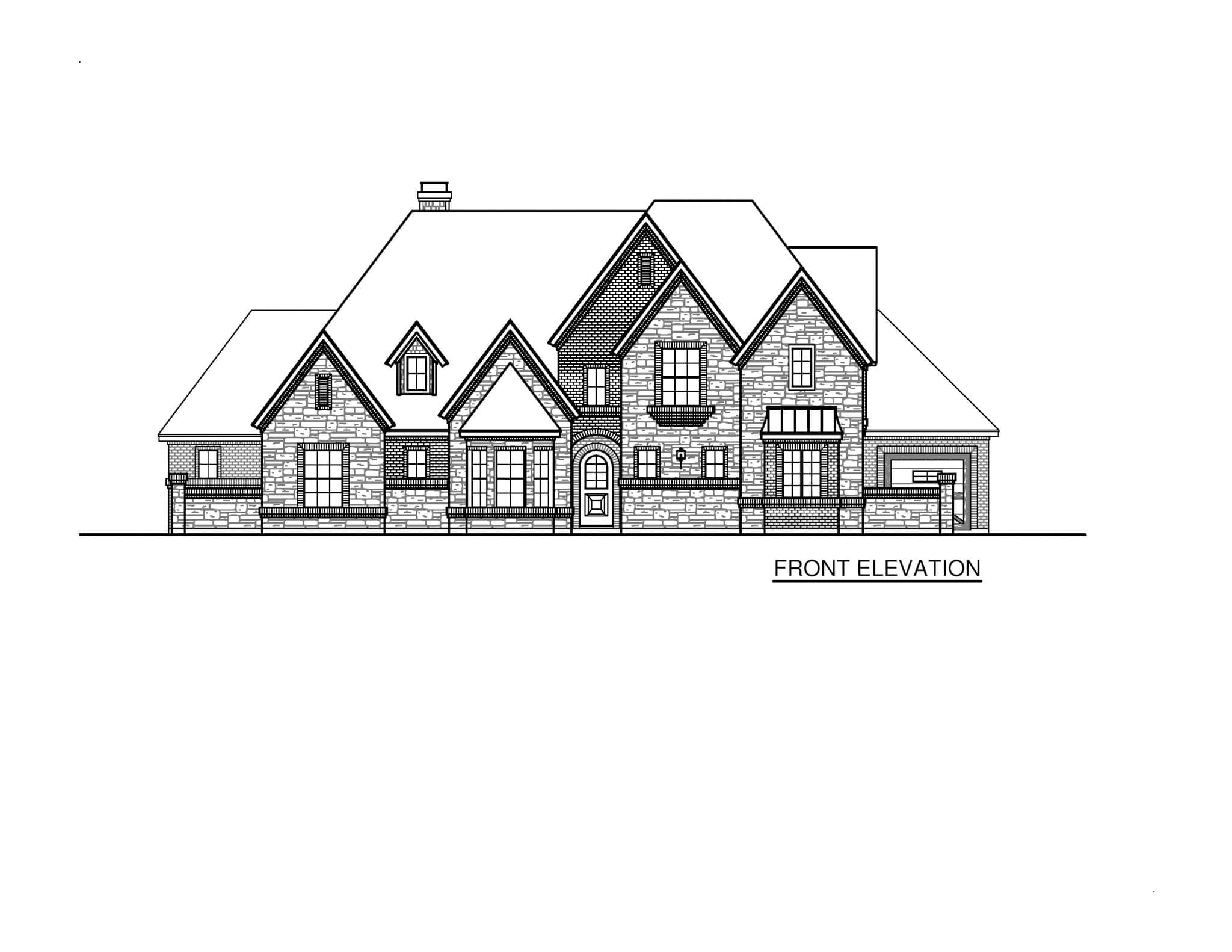 Home Plan Front Elevation of this 4-Bedroom,3011 Sq Ft Plan -195-1310