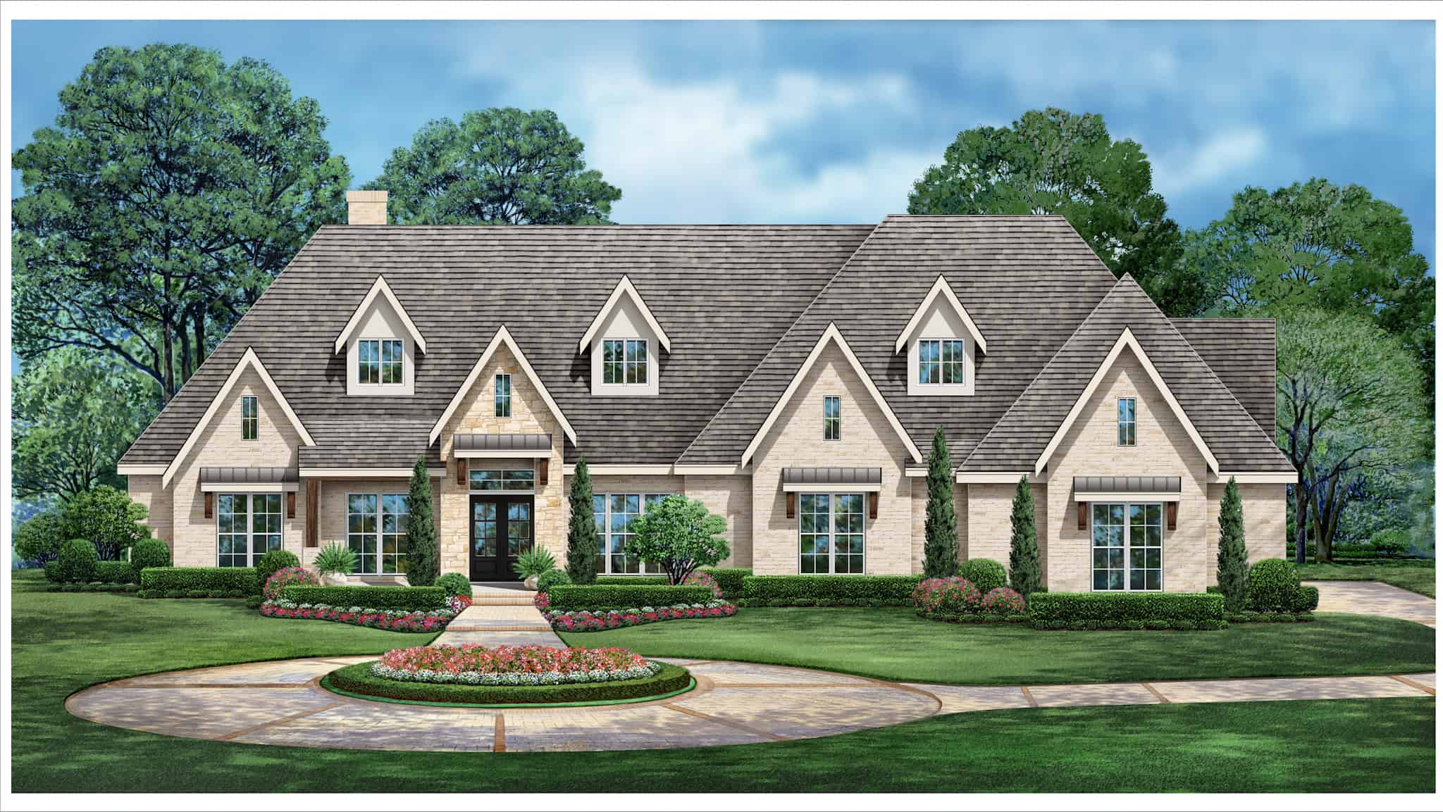 Tudor Home Plan - 4 Bedrms, 4.5 Baths - 4554 Sq Ft - #195-1317
