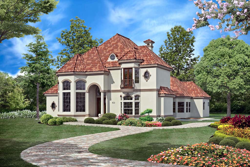 Florida Style Home Plan - 3 Bedrms, 3.5 Baths - 3943 Sq Ft - #195-1327