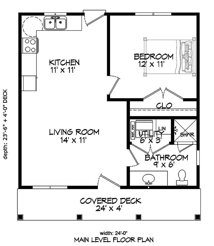 Floor Plan First Story of Small House Plans #196-1050
