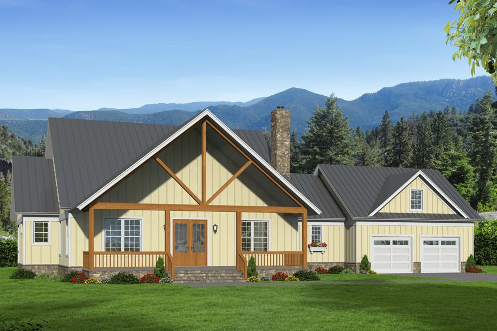 4-Bedroom, 2700 Sq Ft Country Home Plan - 196-1059 - Main Exterior