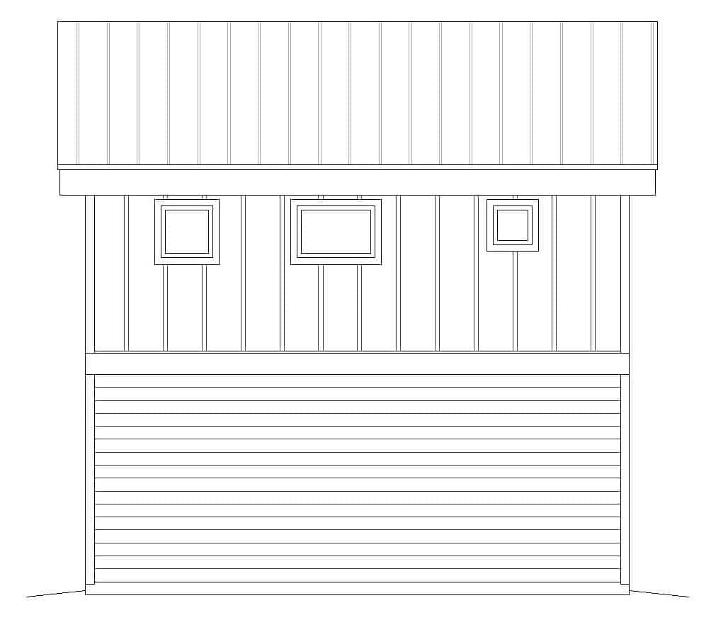 Home Plan Rear Elevation of this 0-Bedroom,400 Sq Ft Plan -196-1098