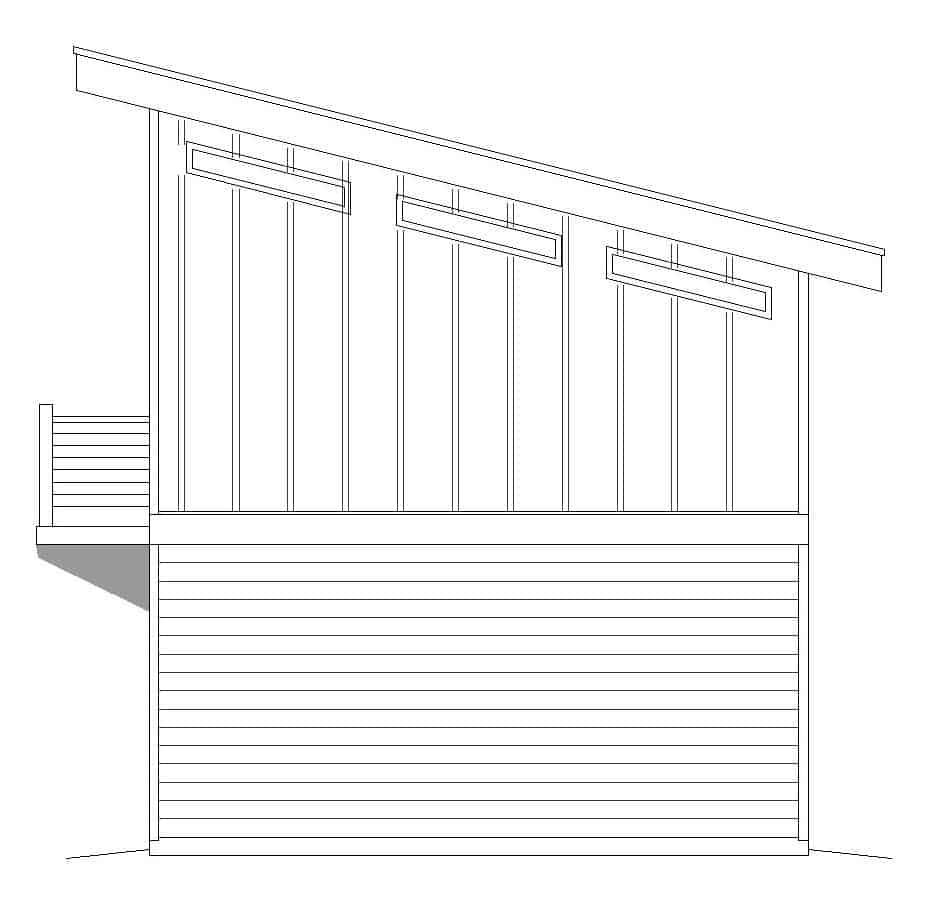 Home Plan Right Elevation of this 0-Bedroom,400 Sq Ft Plan -196-1098