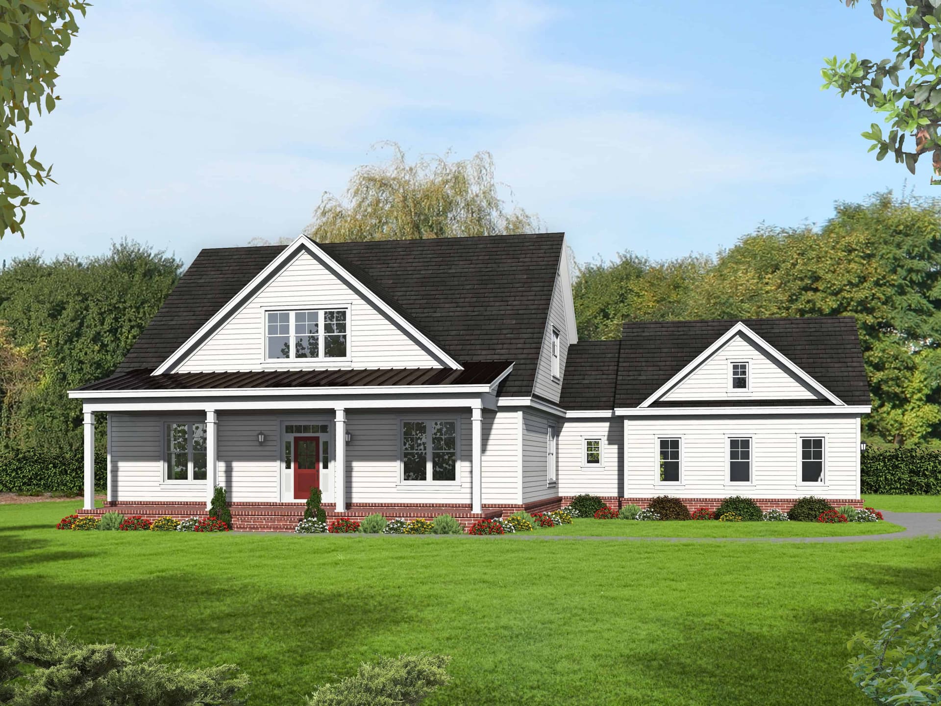 4-Bedroom, 3230 Sq Ft Country Home Plan - 196-1150 - Main Exterior