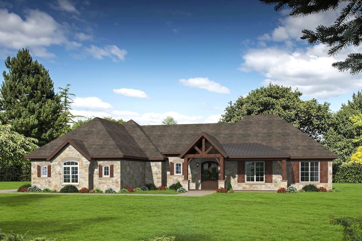 3-Bedroom, 2894 Sq Ft Ranch Home Plan - 196-1209 - Main Exterior