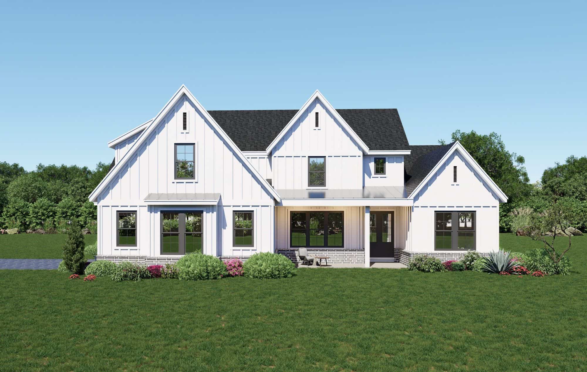 Contemporary Home Plan - 5 Bedrms, 3.5 Baths - 3472 Sq Ft - #196-1901