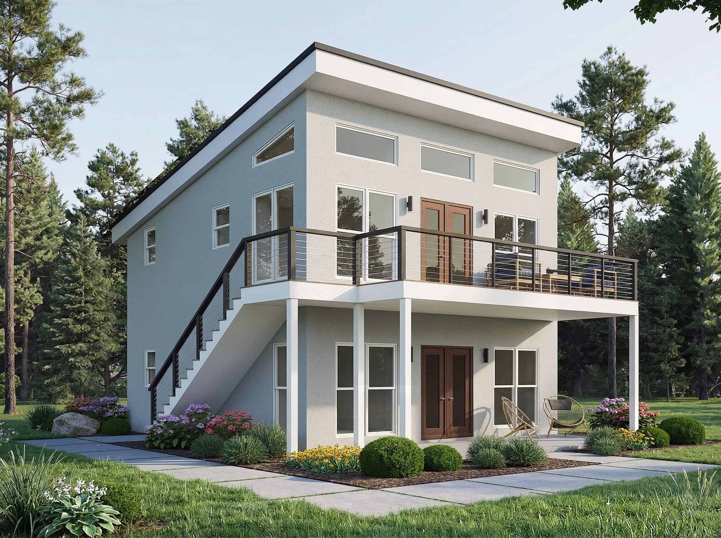 Front elevation of Duplex/Multi-Unit home (ThePlanCollection: House Plan #196-1924)