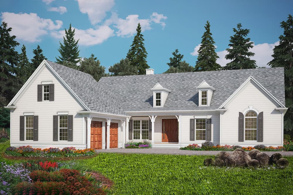 3-Bedroom, 2208 Sq Ft Ranch Home Plan - 198-1027 - Main Exterior