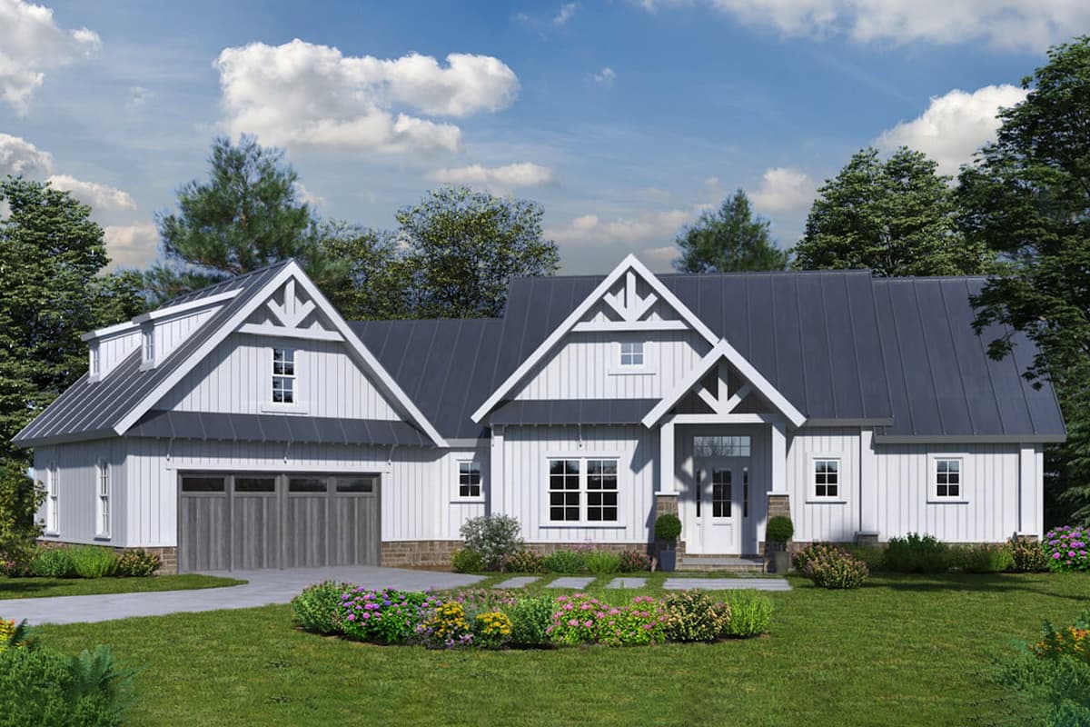 4-Bedroom, 3123 Sq Ft Craftsman Home Plan - 198-1062 - Main Exterior
