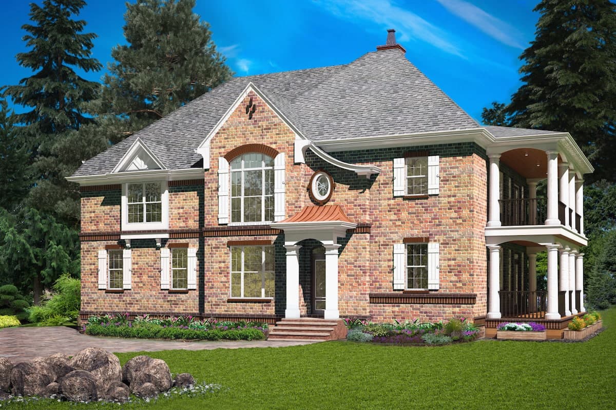 4-Bedroom, 2864 Sq Ft Tudor House Plan - 198-1072 - Front Exterior