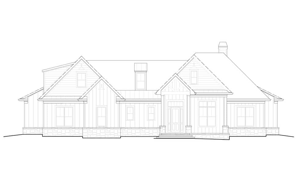 Home Plan Front Elevation of this 4-Bedroom,2880 Sq Ft Plan -198-1140