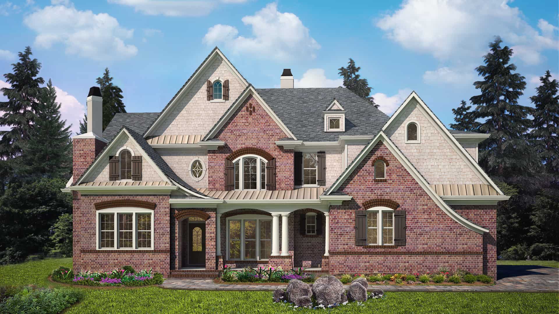 4-Bedroom, 4258 Sq Ft Colonial Home - Plan #198-1143 - Main Exterior