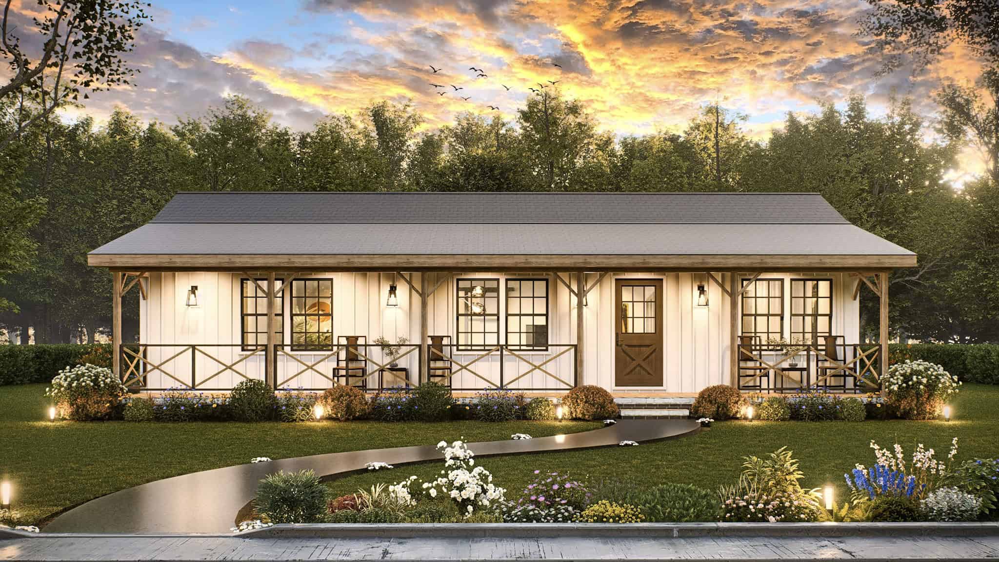 Rustic Home Plan - 3 Bedrms, 2 Baths - 1056 Sq Ft - #198-1200