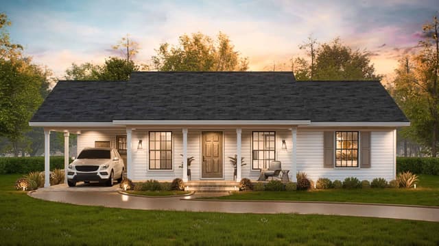 Transitional Ranch Floor Plan - 3 Bed, 2 Bath, 1027 Sq Ft - #198-1223