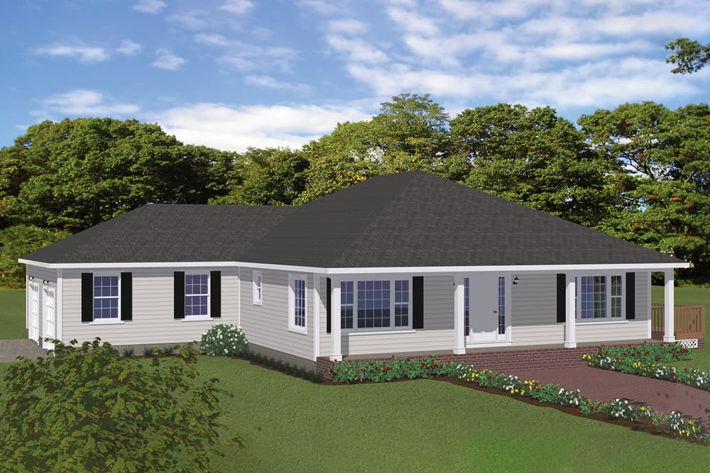 Traditional home plan (ThePlanCollection: #200-1030)