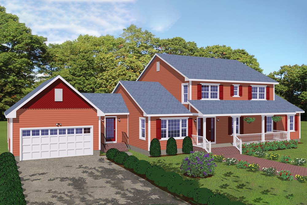 4-Bedroom, 3123 Sq Ft Farmhouse Home Plan - 200-1036 - Main Exterior