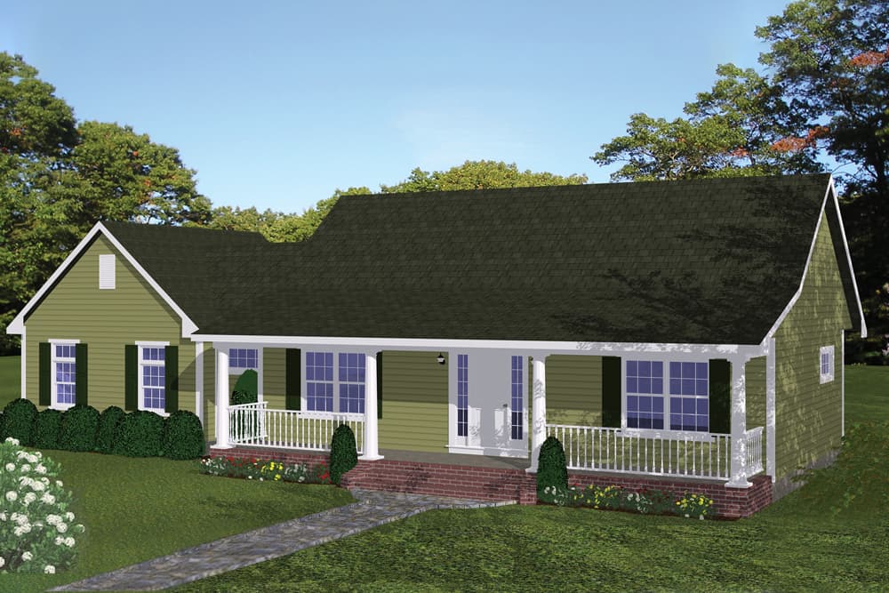 2-Bedroom, 1085 Sq Ft Traditional Home Plan - 200-1049 - Main Exterior