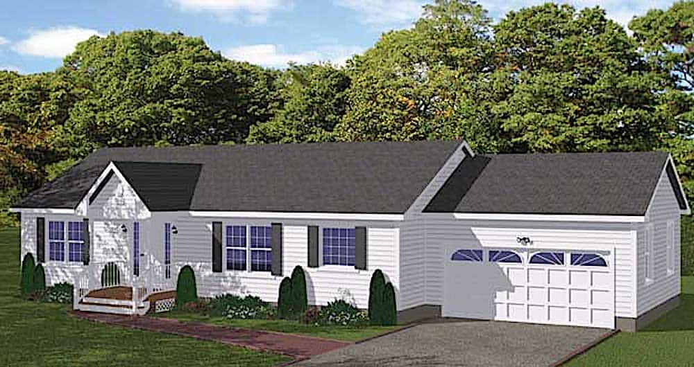 3-Bedroom, 1345 Sq Ft Ranch Home - Plan #200-1077 - Main Exterior