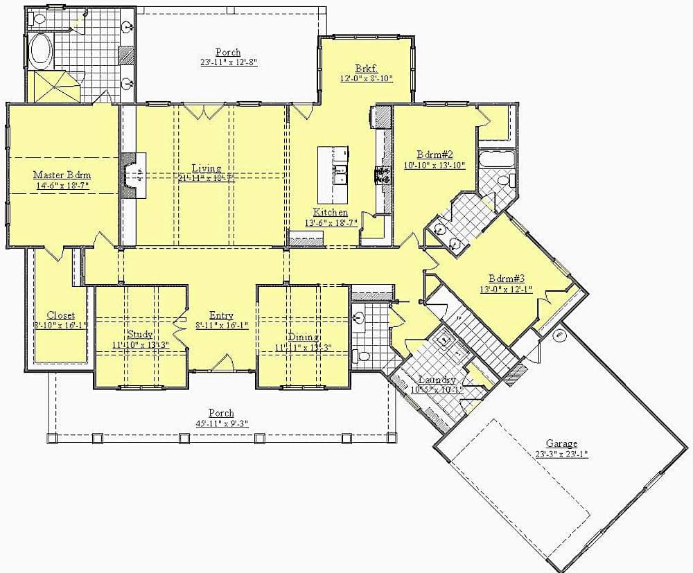 3-Bed, 3280 Sq Ft Cape Cod Farmhouse with Study Room, image size:1000x827