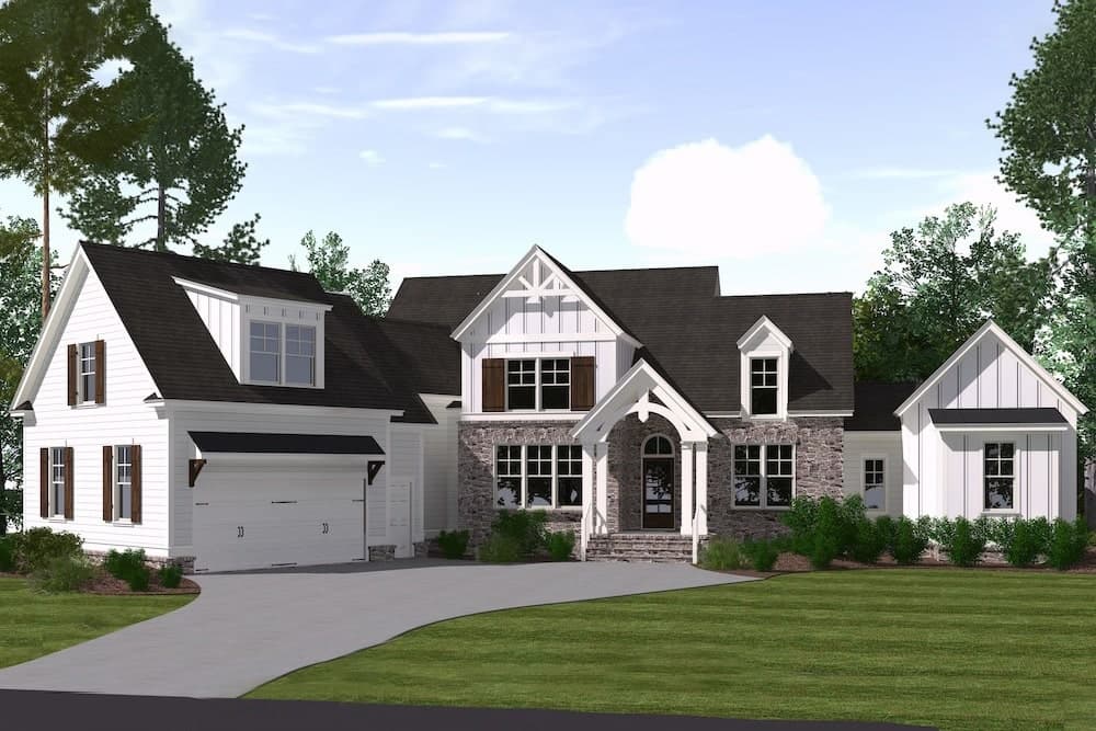 4-Bedroom, 3107 Sq Ft Luxury House Plan - 201-1007 - Front Exterior
