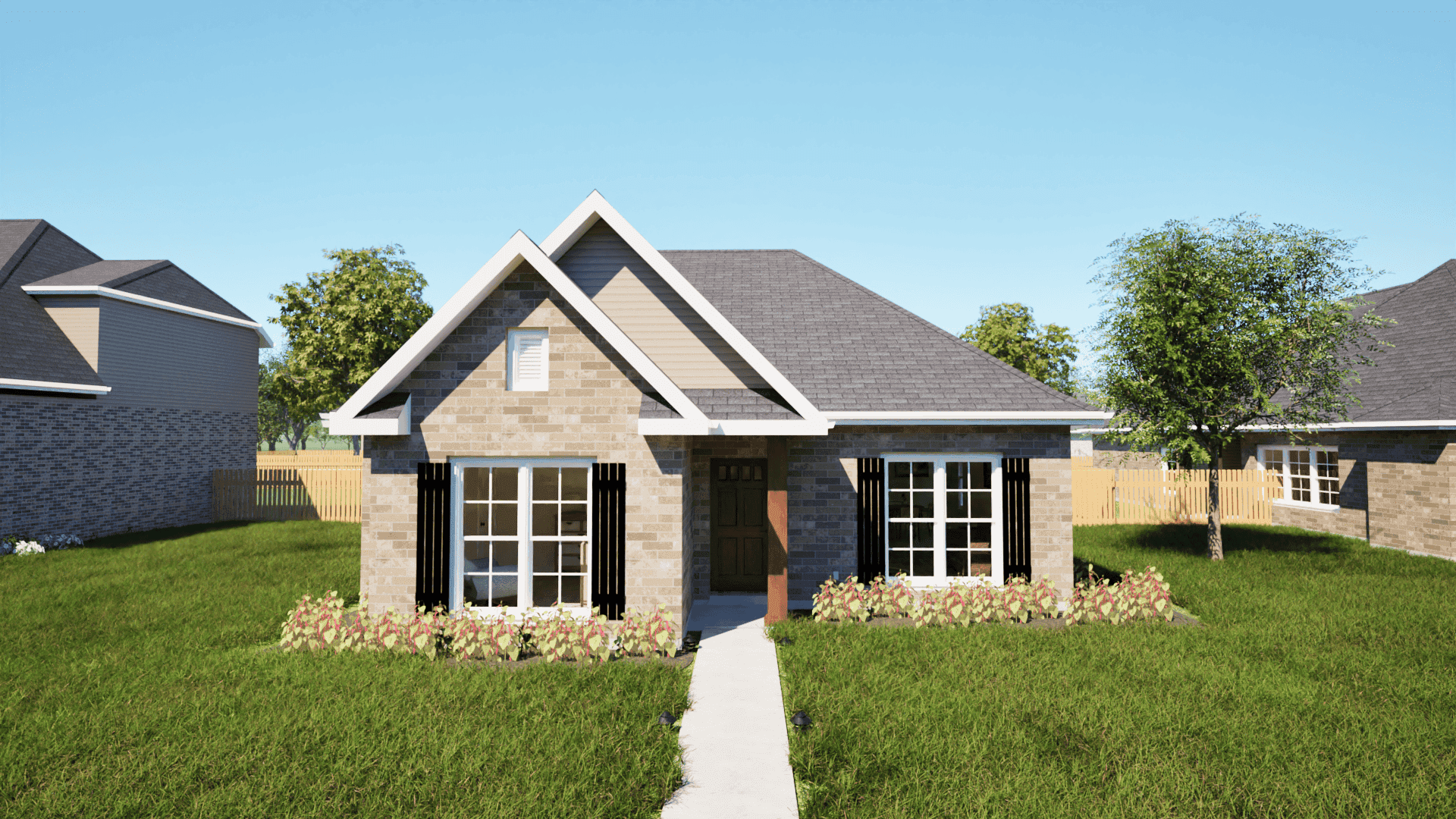 3-Bedroom, 1448 Sq Ft Texas Style Home Plan - 203-1004 - Main Exterior