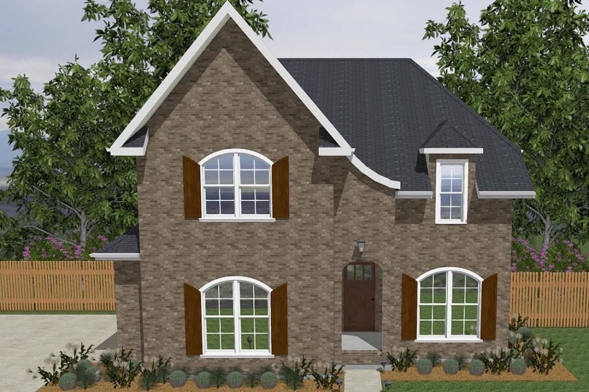 3-Bedroom, 1913 Sq Ft European House Plan - 203-1020 - Front Exterior