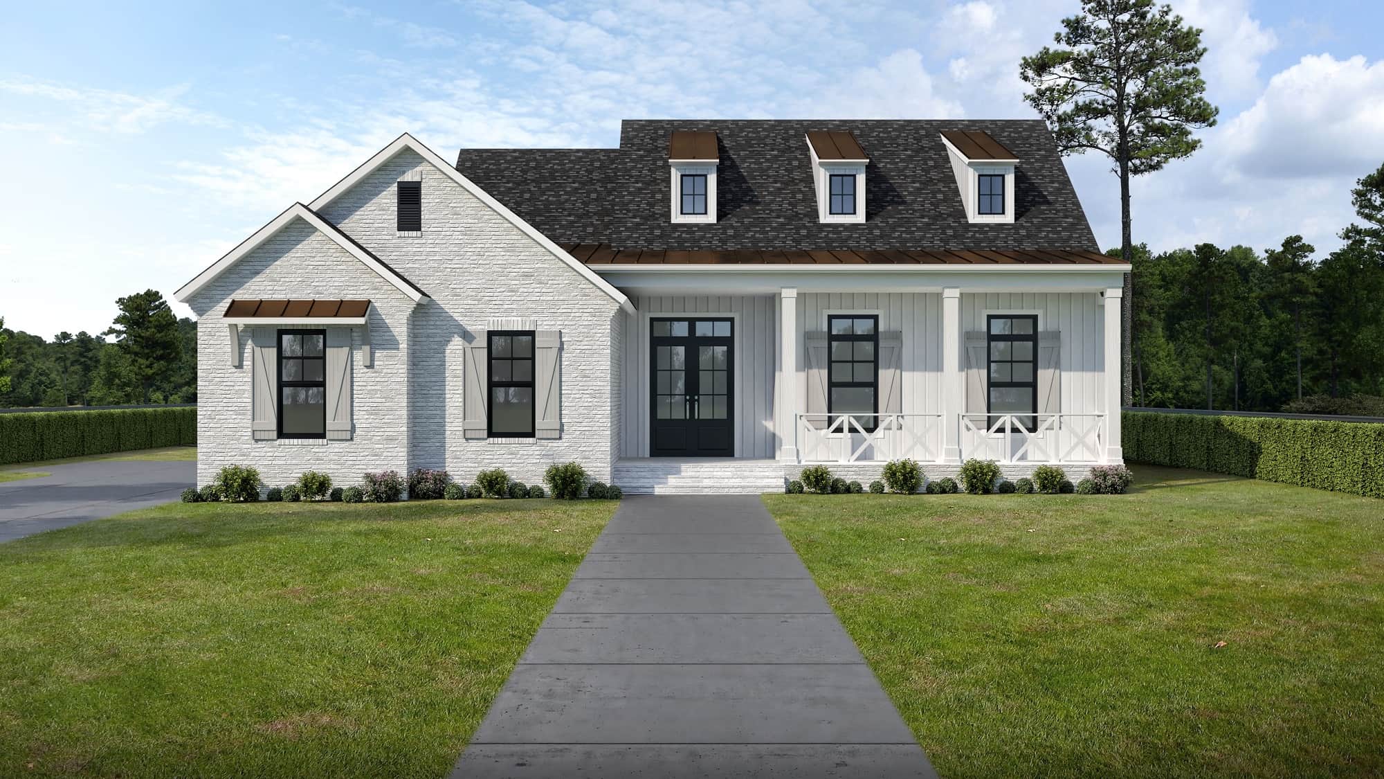 4-Bedroom, 2297 Sq Ft Modern Farmhouse House Plan - 204-1025 - Front Exterior