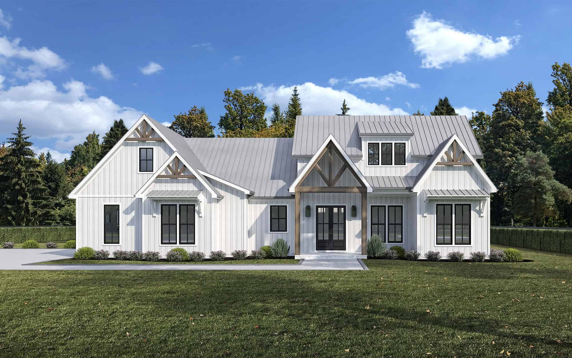 Modern Farmhouse Home Plan - 3 Bedrms, 2 Baths - 1800 Sq Ft - #204-1052