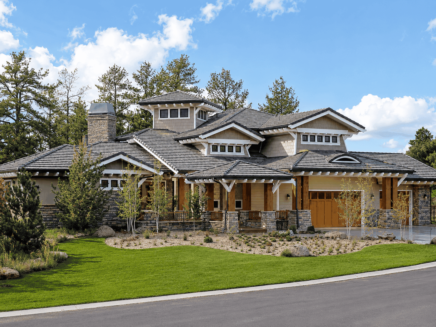 Prairie-Craftsman home (ThePlanCollection: Plan #205-1019)