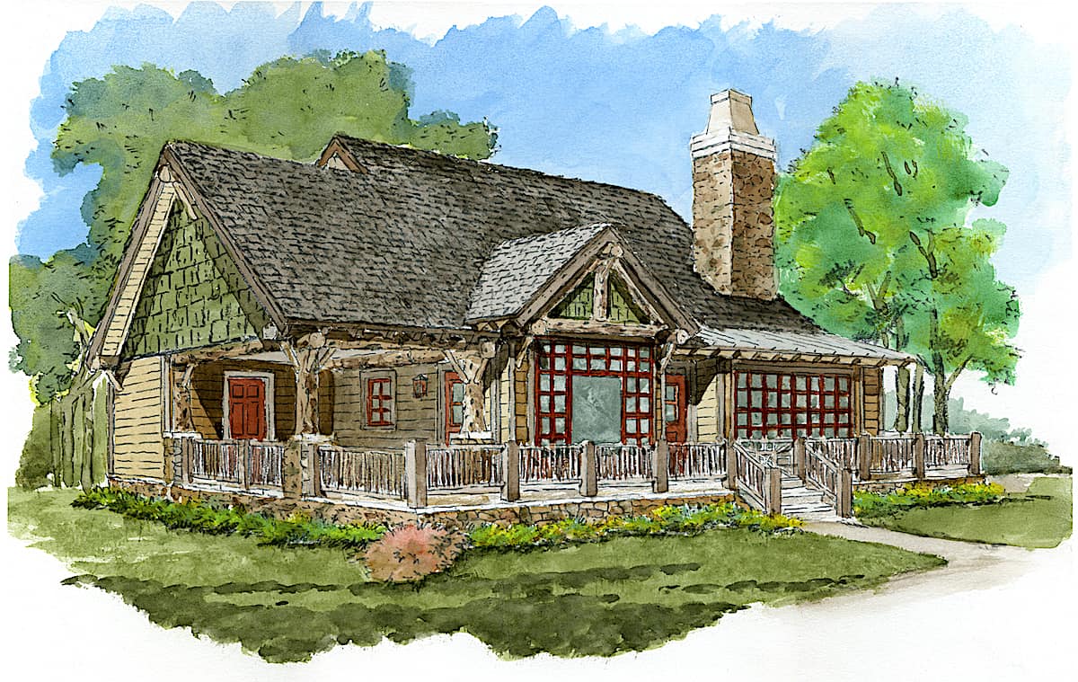 2-Bedroom, 1065 Sq Ft Cottage Home - Plan #205-1022 - Main Exterior
