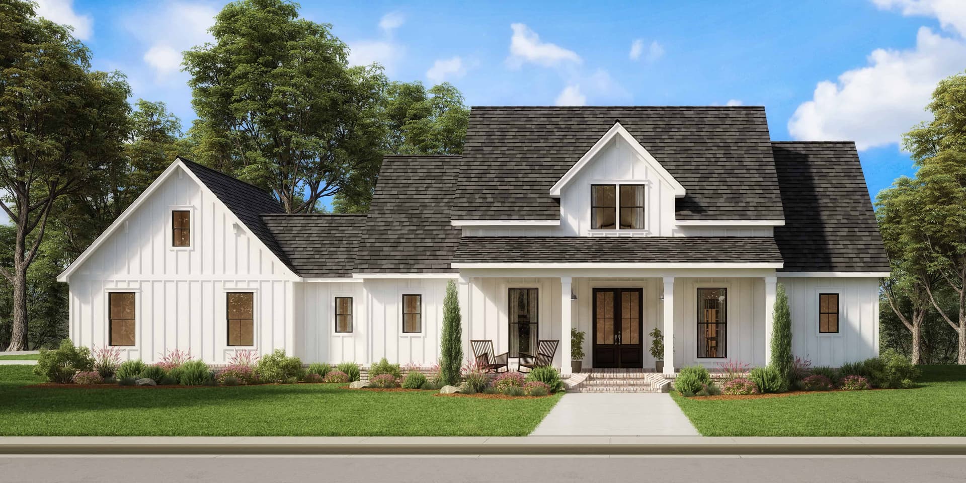 4-Bedroom, 2359 Sq Ft Modern Farmhouse House Plan - 206-1006 - Front Exterior