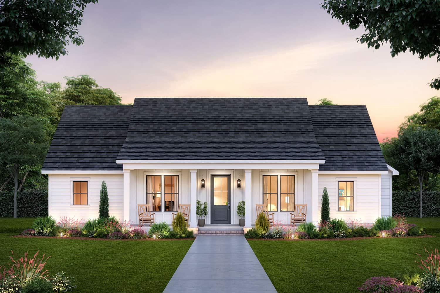 3-Bedroom, 1650 Sq Ft Farmhouse Plan #206-1052 - Main Exterior