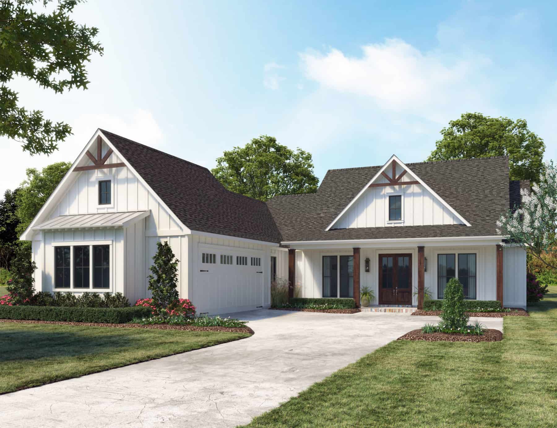 4-Bedroom, 2098 Sq Ft Modern Transitional Farmhouse Home Plan - 206-1059 - Main Exterior
