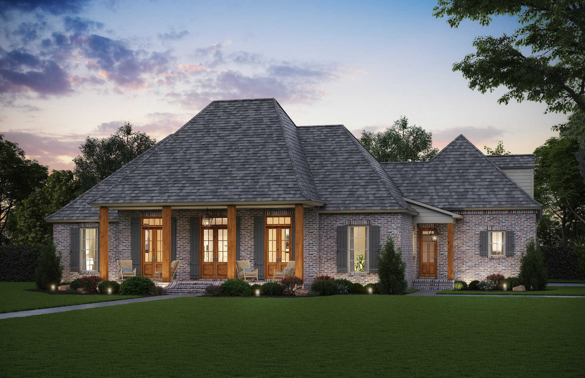 Acadian House Plan - 4 Bedrms, 2.5 Baths - 2740 Sq Ft - #206-1097