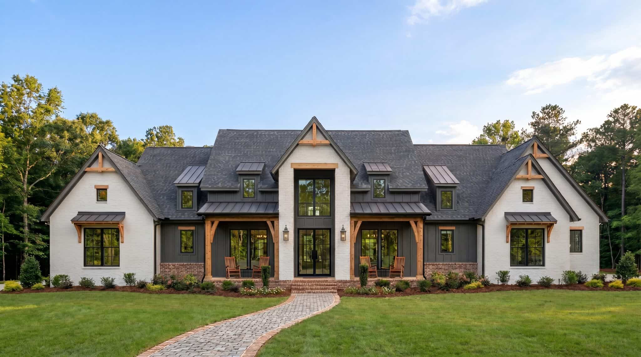Front elevation of Modern Farmhouse home (ThePlanCollection: House Plan #206-1117)