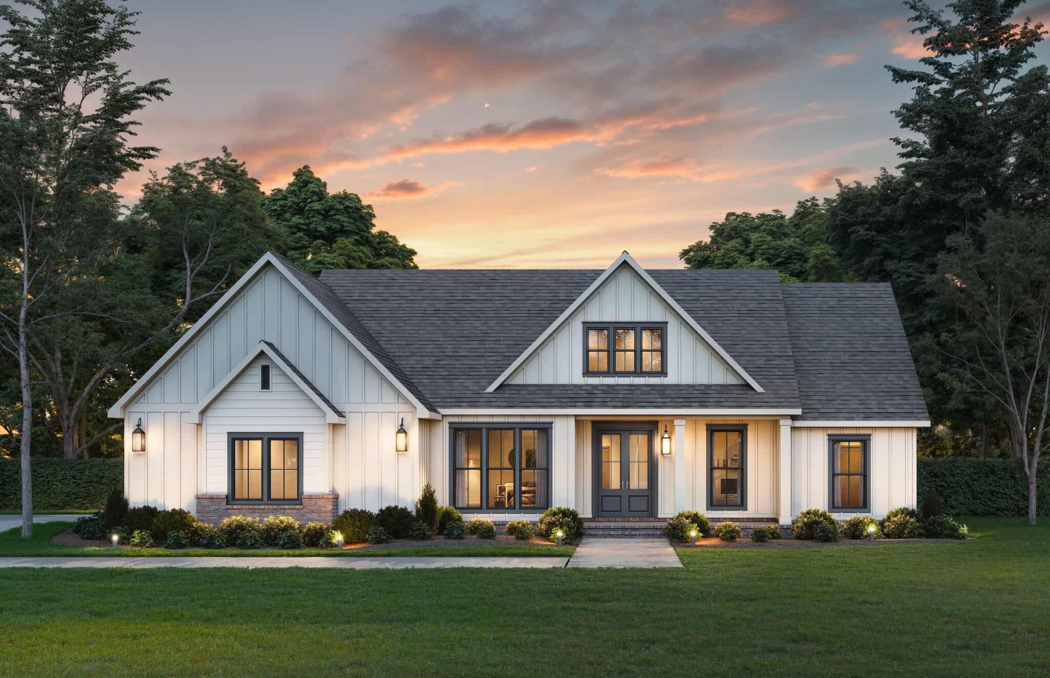 Front elevation of Farmhouse home (ThePlanCollection: House Plan #206-1126)