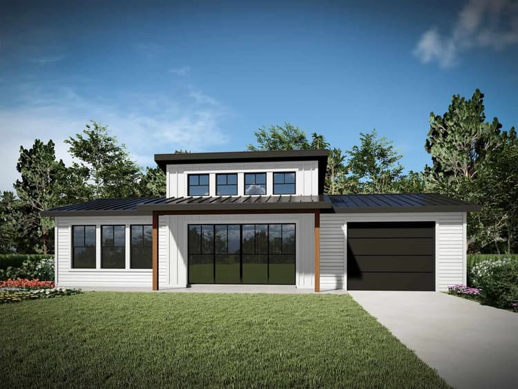 Tiny Contemporary ADU Plan - 1 Bed, 1 Bath - 660 Sq Ft - #208-1042