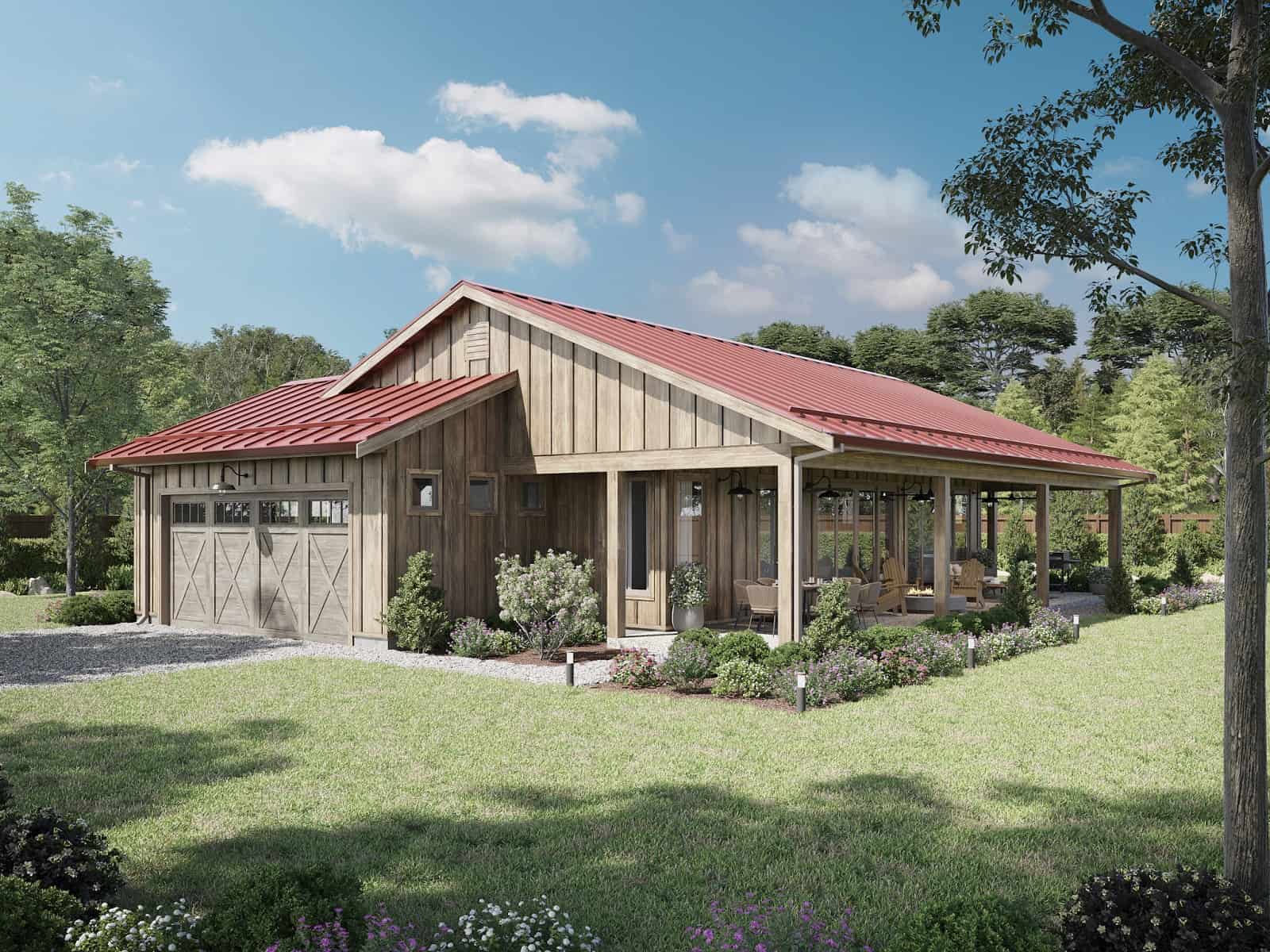 2-Bedroom, 1339 Sq Ft Ranch House Plan - 211-1039 - Front Exterior