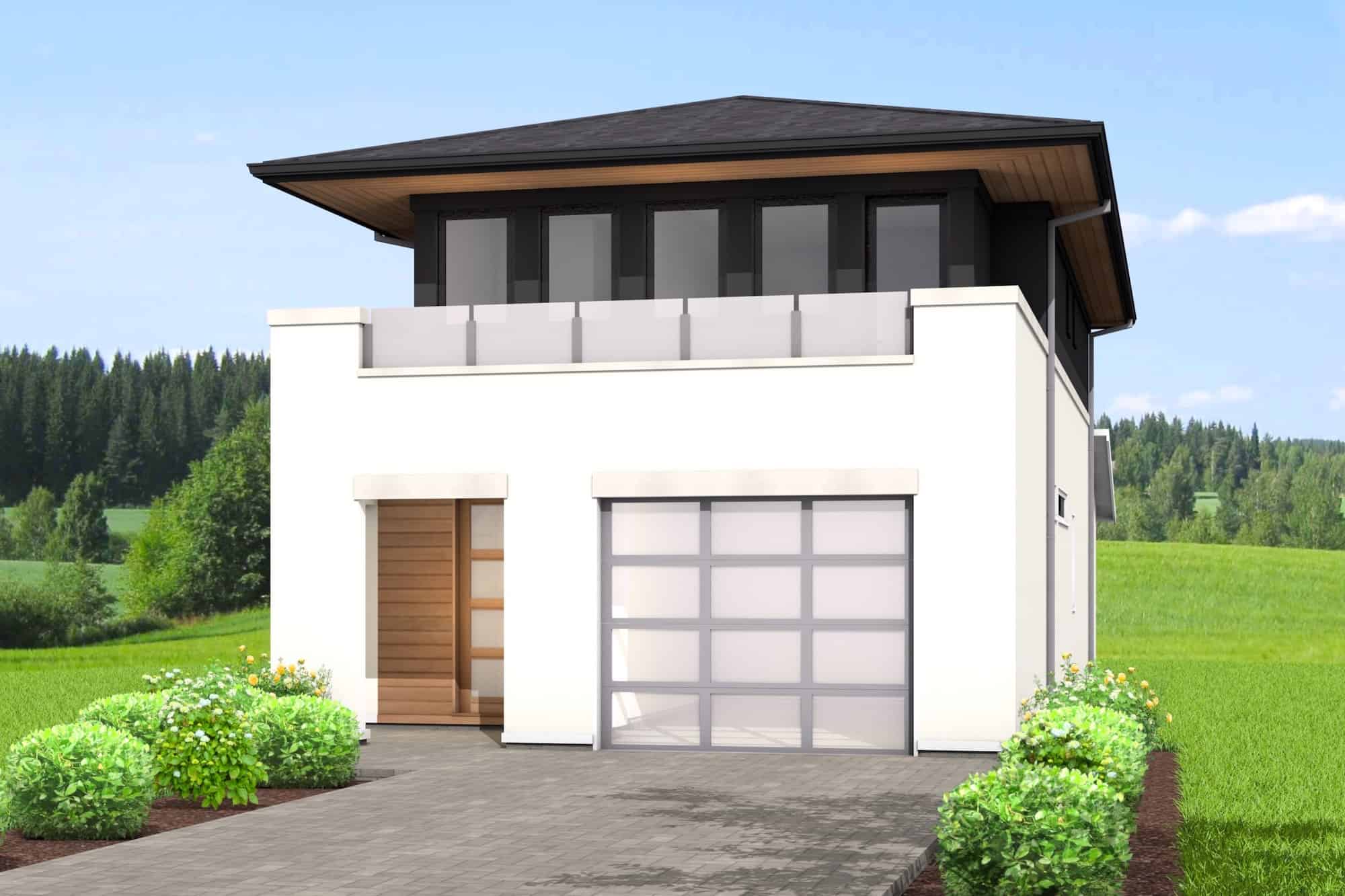 3-Bedroom, 1938 Sq Ft Contemporary House Plan - 211-1059 - Front Exterior