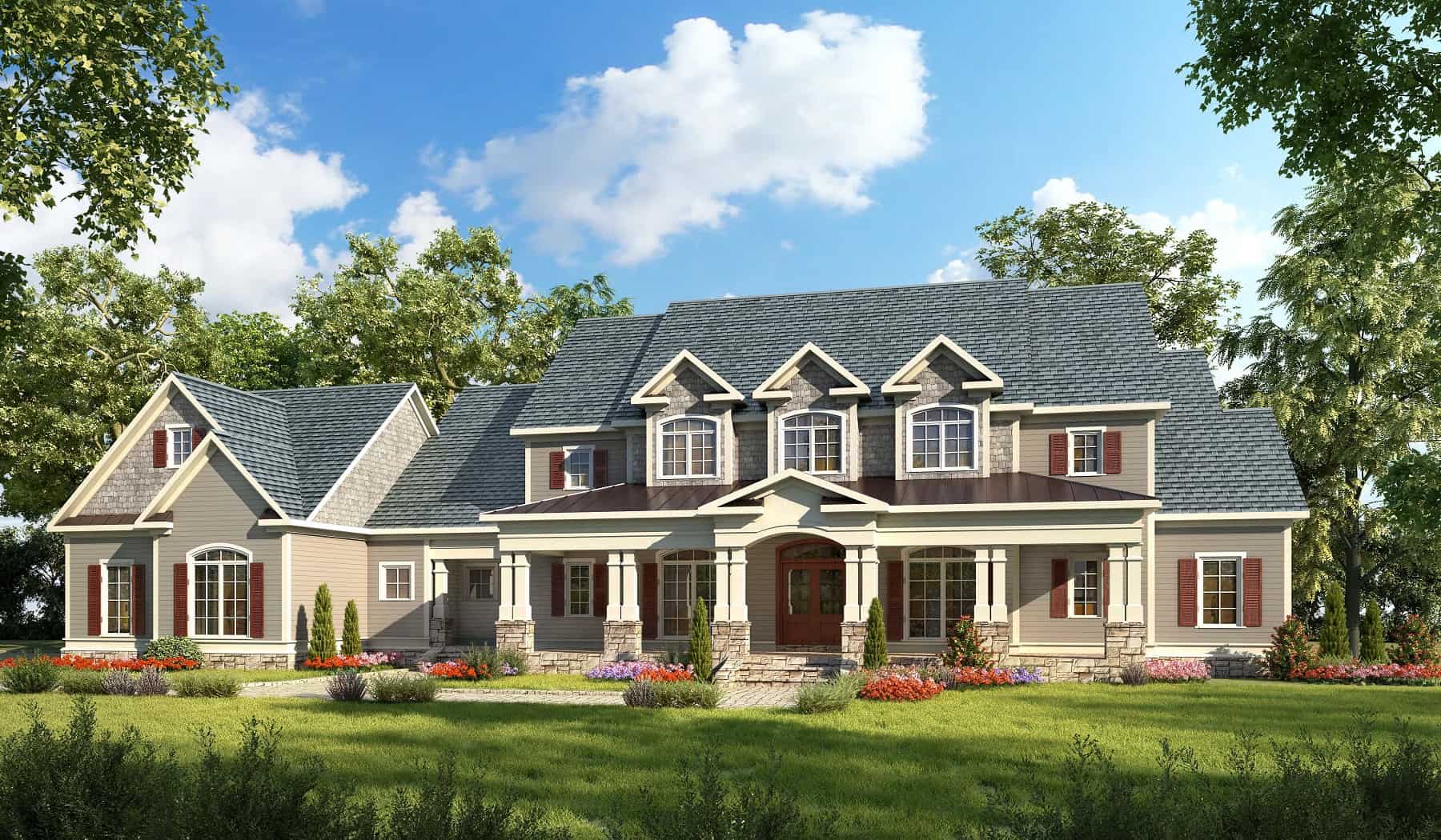 Traditional House Plan - 4 Bedrms, 4.5 Baths - 3866 Sq Ft