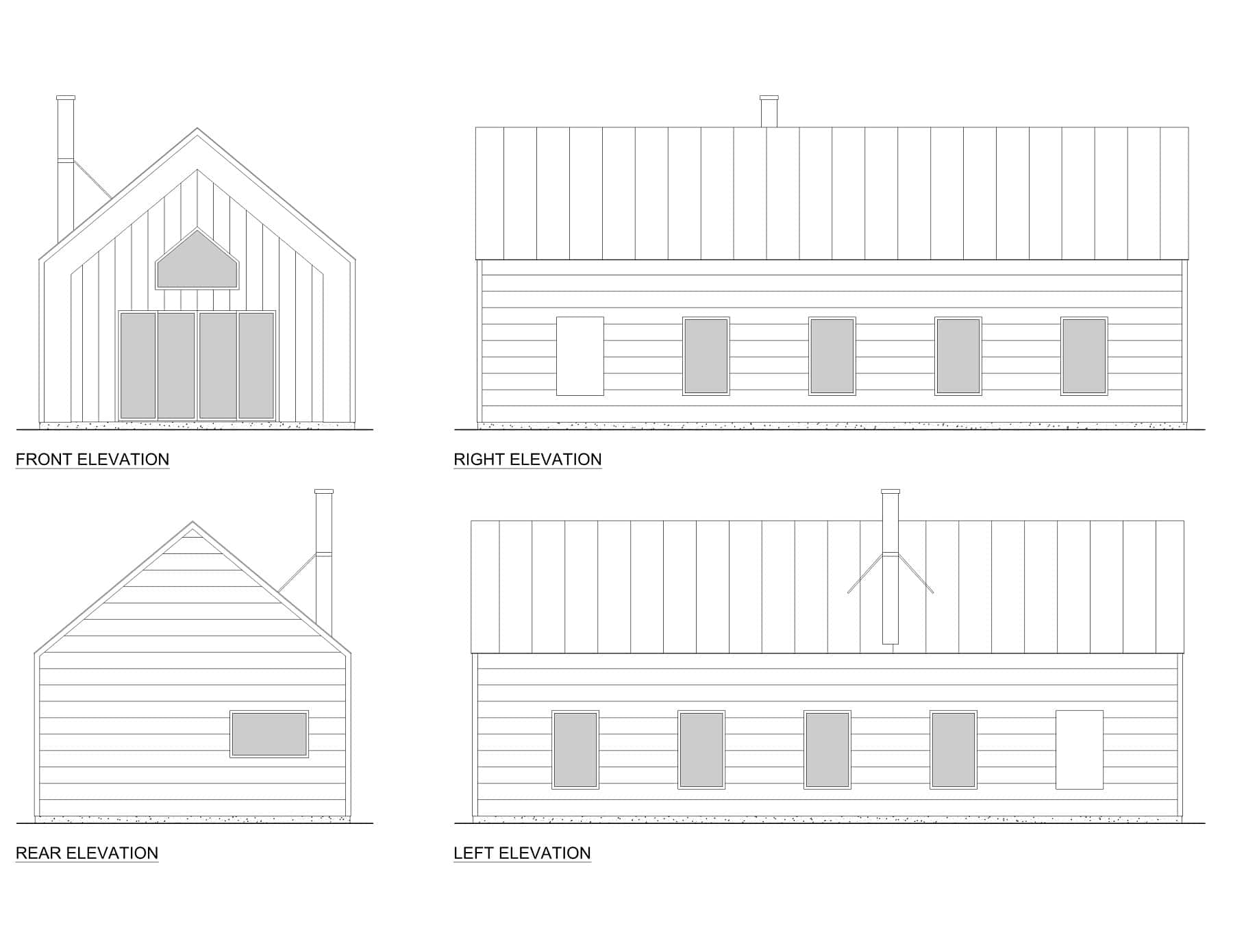 Home Plan Elevations of this 1-Bedroom,700 Sq Ft Plan -216-1003