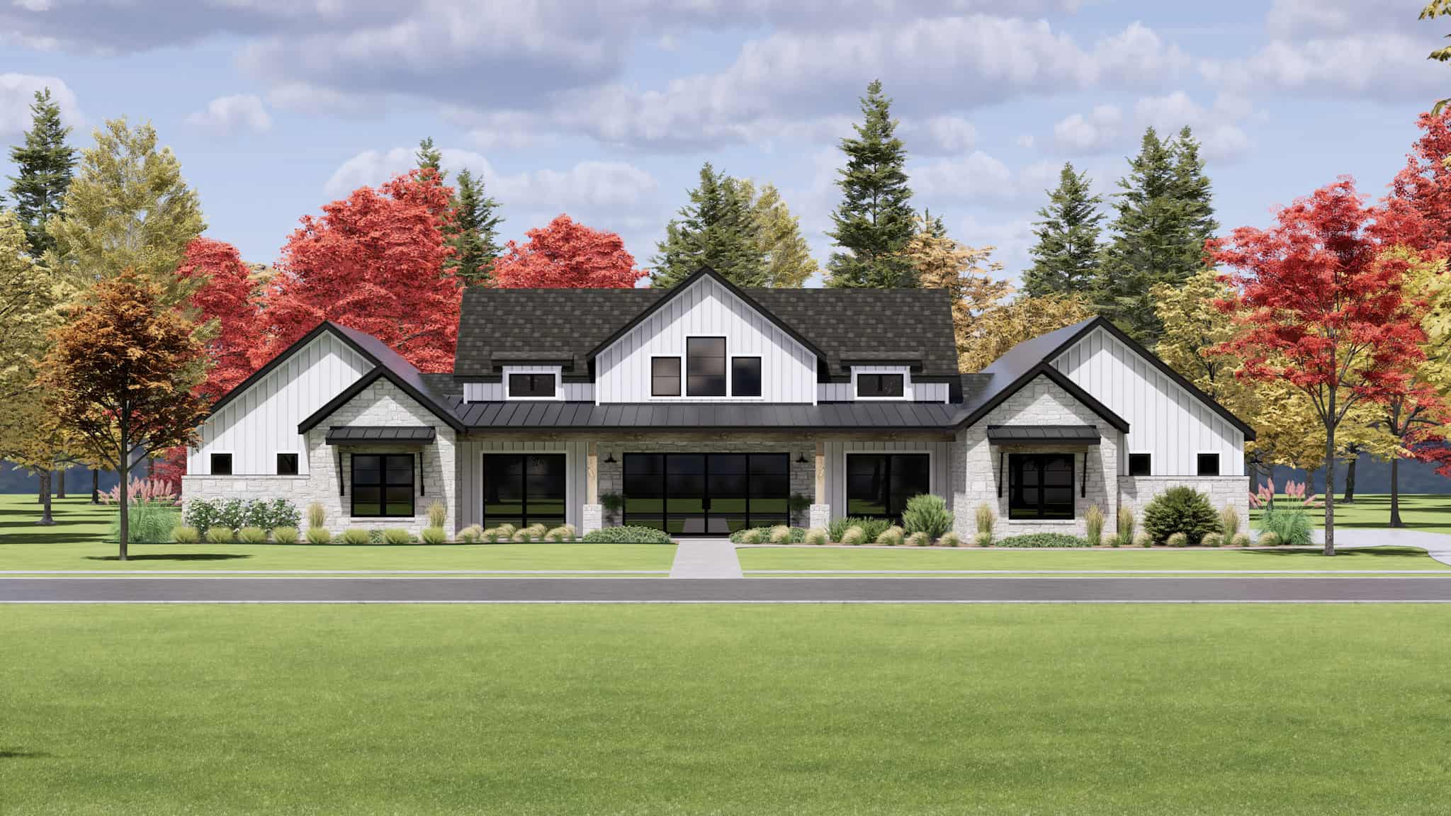 Modern Farmhouse House Plan - 4 Bedrms, 4.5 Baths - 3652 Sq Ft - #220-1004